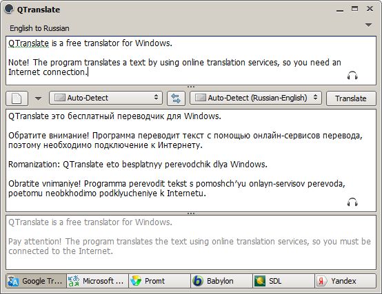 Instant Translation Program