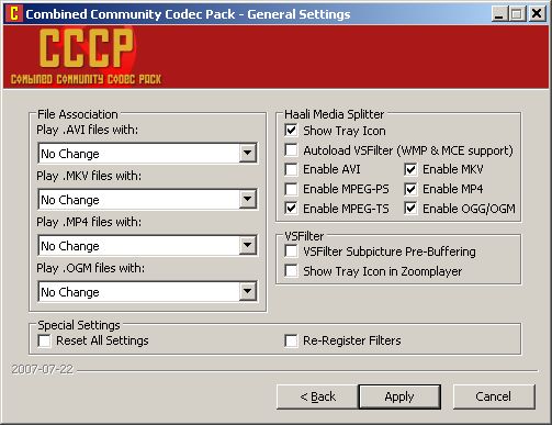 Combined Community Codec Pack Cccp -  10