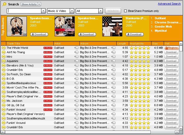 download bearshare mp3