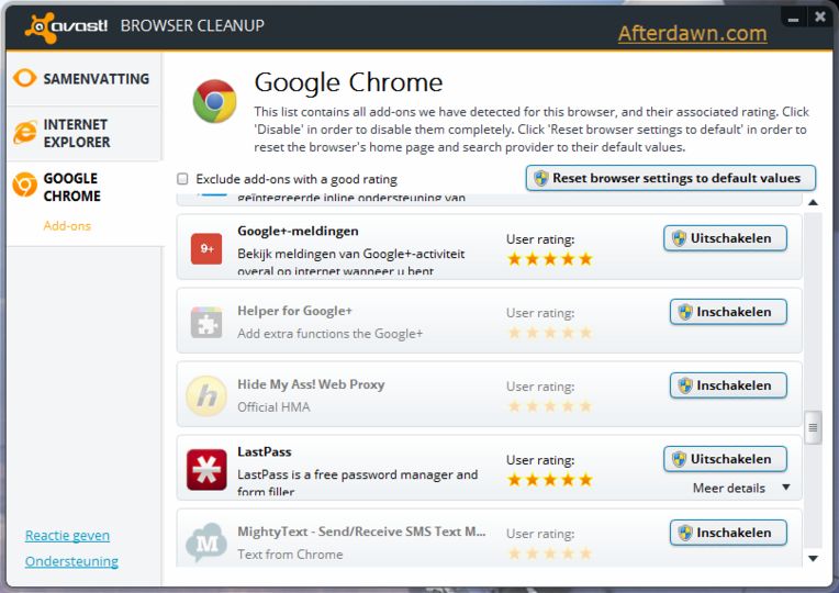 avast browser cleanup google chrome