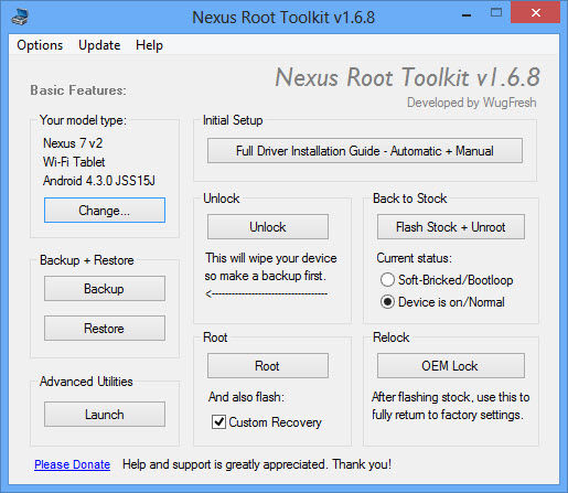 Nexus Root Toolkit v1.6.8 screenshot 1 / 2