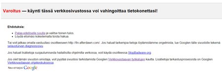AfterDawn vaarallinen, mitä tarkoittaa