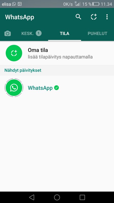 WhatsApp Oma tila