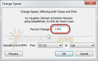 Audacity Change Speed dialog - AfterDawn.com