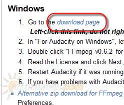 The Audacity download page for FFmpeg and LAME - AfterDawn.com