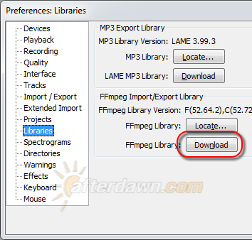 Downloading and installing FFmpeg and LAME in Audacity - AfterDawn.com