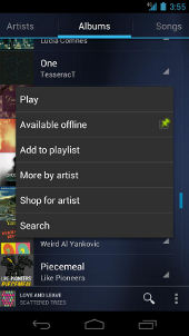 Android Google Music app Available Offline