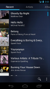 Android Google Music app Artists screen