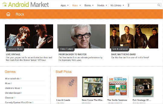 Google Music Store - Rock Genre