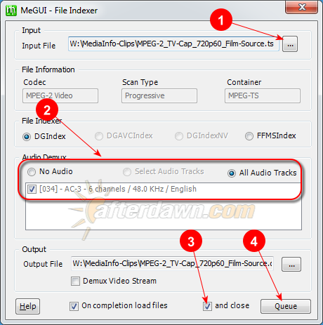 MeGUI File Indexer basic options - AfterDawn.com