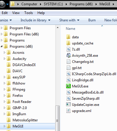 MeGUI installed in alternate location instead of Program Files - AfterDawn.com