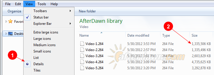 Viewing the size of your encoded videos in Windows Explorer - AfterDawn.com