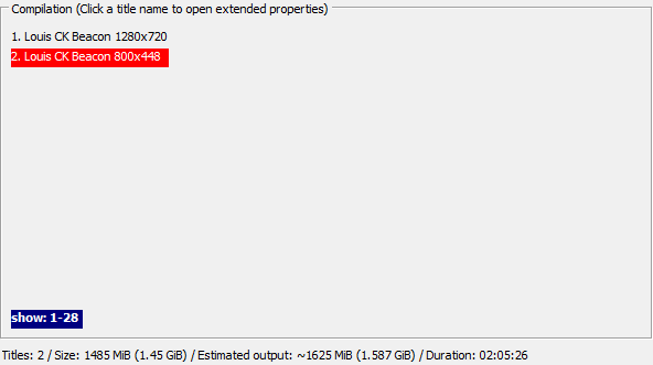 MultiAVCHD compilation properties