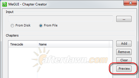 Open preview window in MeGUI's Chapter Creator - AfterDawn.com