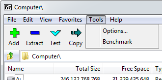 Open 7-Zip Options dialog - AfterDawn.com