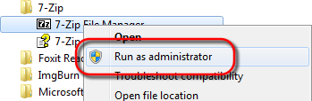 Run 7-Zip as Administrator to set options - AfterDawn.com