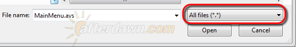 MeGUI AVS Script Creator Open dialog with All files selected - AfterDawn.com