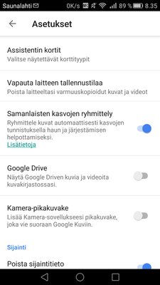 Kasvontunnistus Google Kuvat, käyttöön