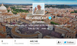 Pope Benedict XVI joins Twitter